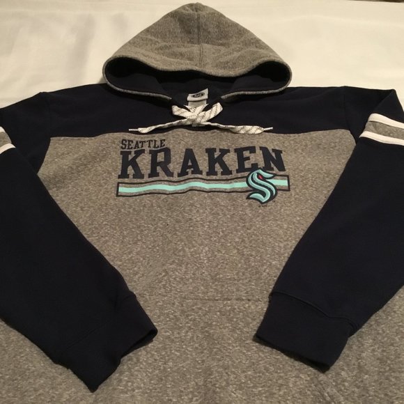 Seattle Kraken NHL Hoodie Navy Blue/Grey Men's XL Lace Up Pocket Pullover EUC - Picture 3 of 9